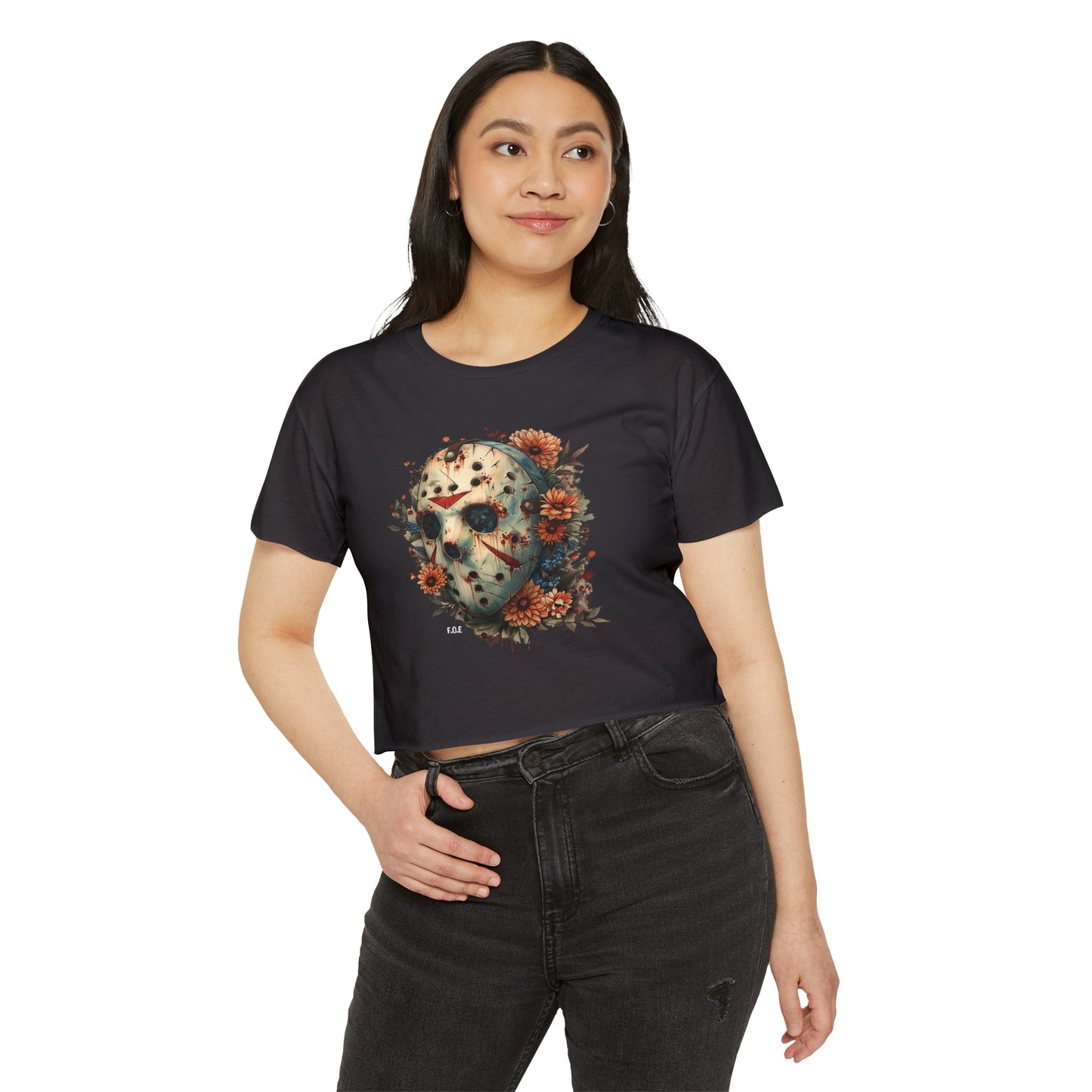 Floral Jason Vorhees Crop Top