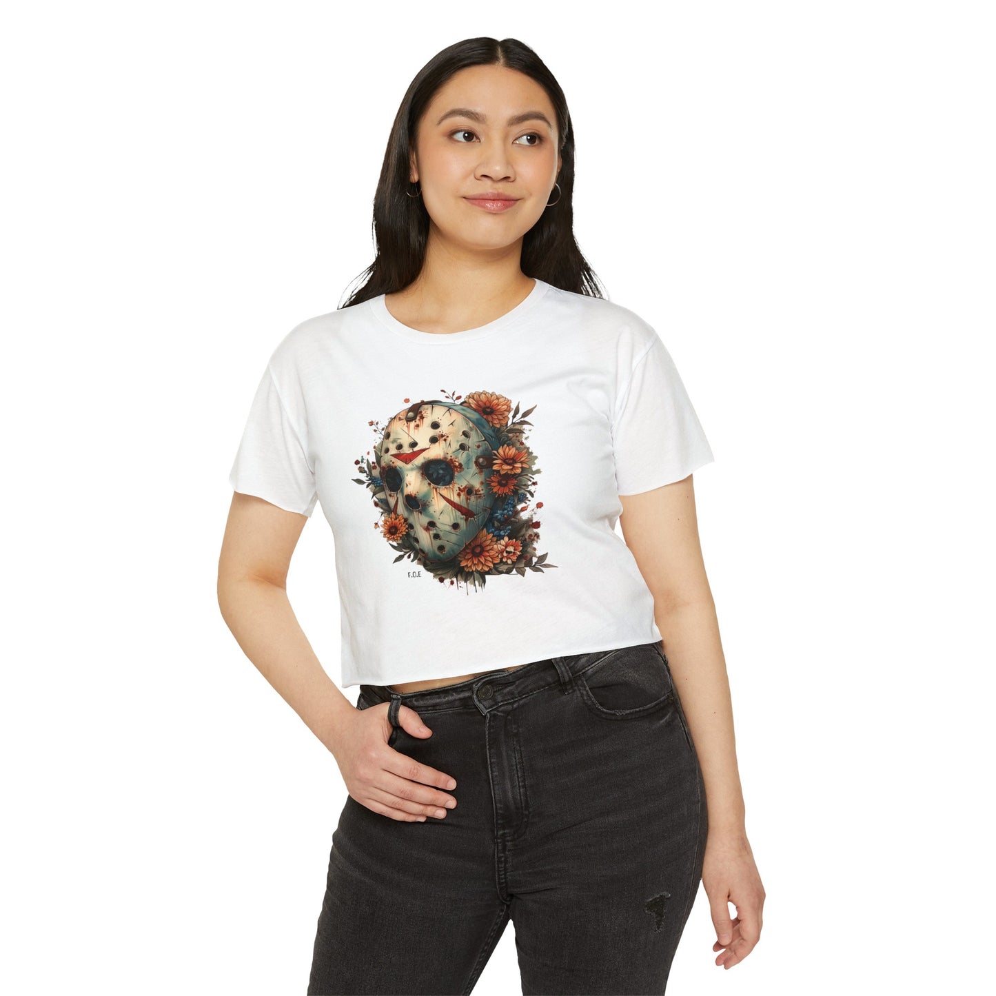 Floral Jason Vorhees Crop Top