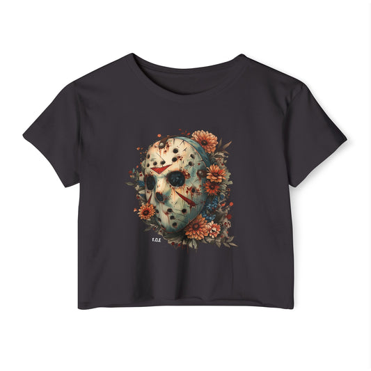 Floral Jason Vorhees Crop Top