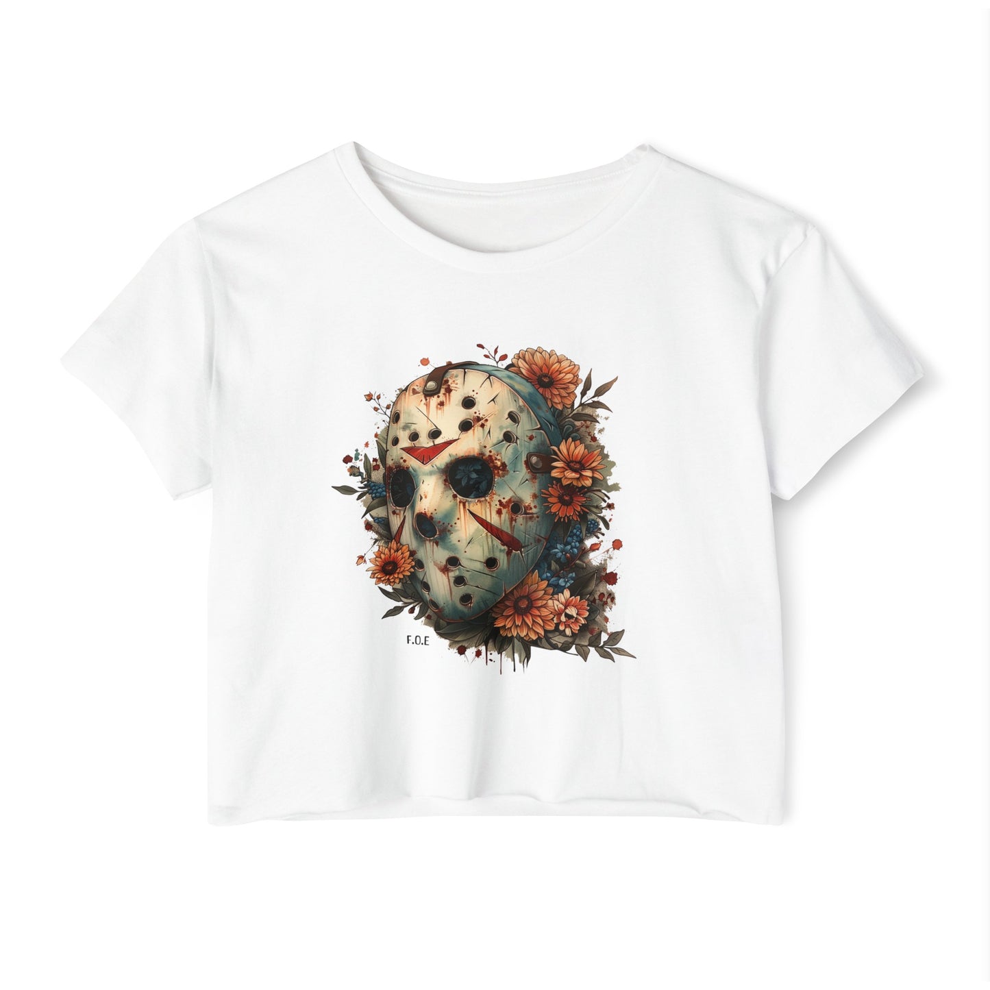 Floral Jason Vorhees Crop Top